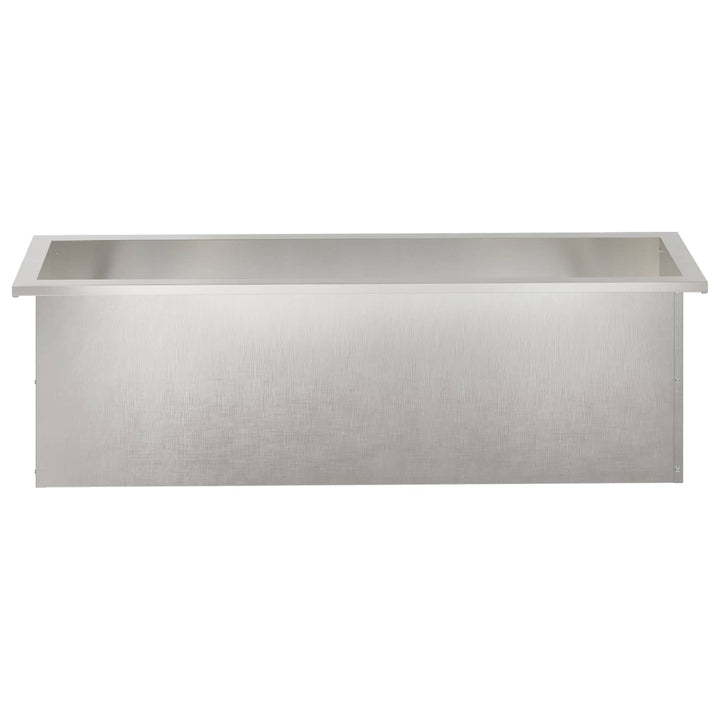 Plantekasse med LED Sølv 30 x 100 x 30 cm Rustfrit stål