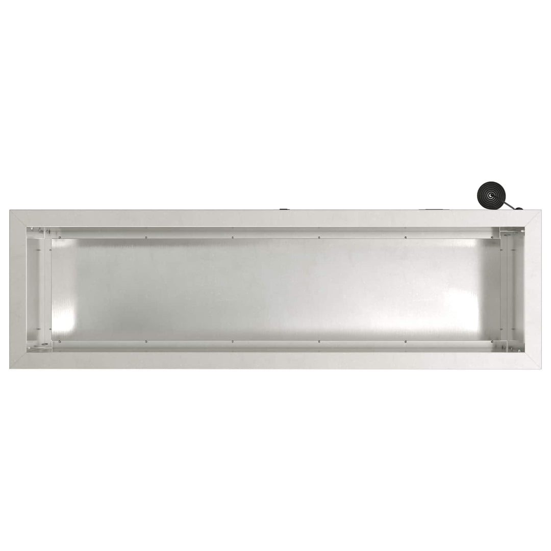 Plantekasse med LED 2 stk. Sølv 30 × 100 × 30 cm Rustfrit stål