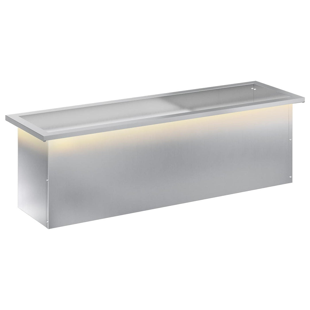 Plantekasse med LED Sølv 30 × 100 × 30 cm Galvaniseret stål