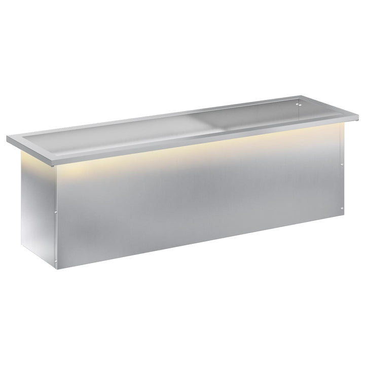 Plantekasse med LED Sølv 30 × 100 × 30 cm Galvaniseret stål