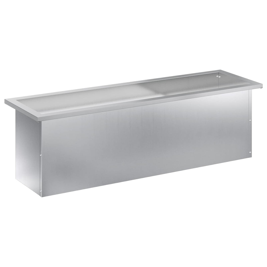 Plantekasse med LED Sølv 30 × 100 × 30 cm Galvaniseret stål