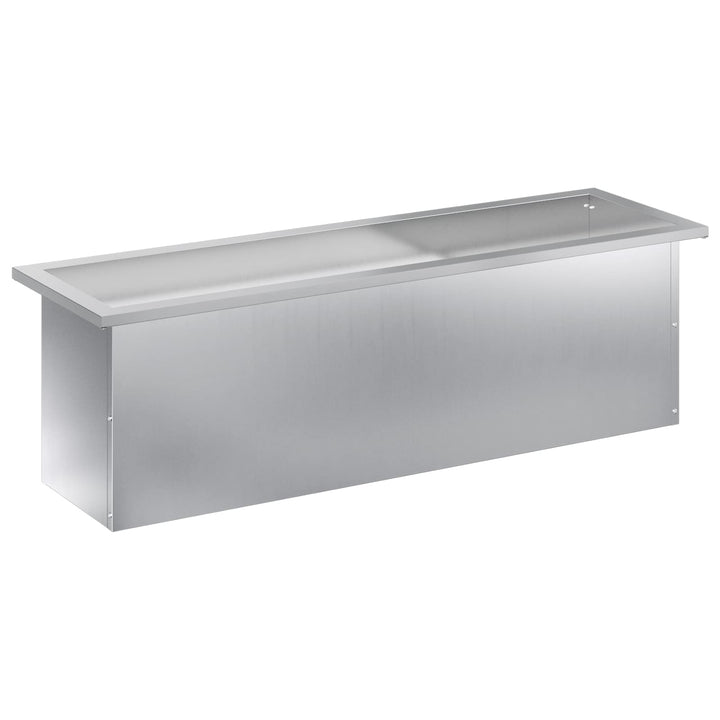 Plantekasse med LED Sølv 30 × 100 × 30 cm Galvaniseret stål