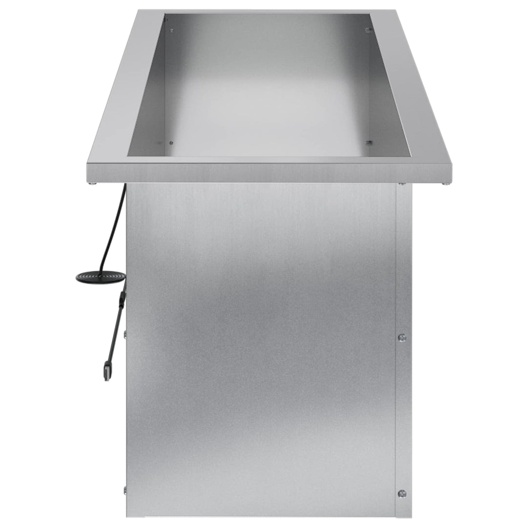 Plantekasse med LED Sølv 30 × 100 × 30 cm Galvaniseret stål