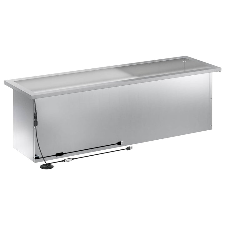Plantekasse med LED 2 stk. Sølv 30 × 100 × 30 cm