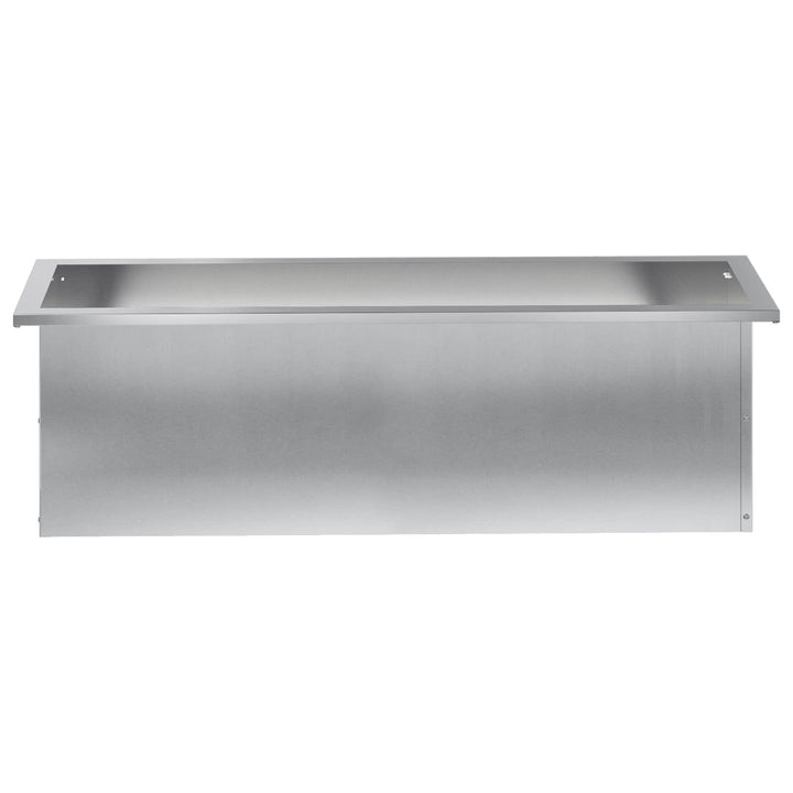 Plantekasse med LED 2 stk. Sølv 30 × 100 × 30 cm