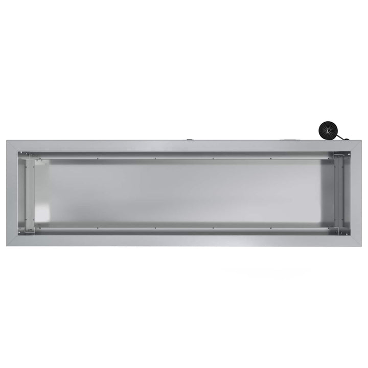 Plantekasse med LED 2 stk. Sølv 30 × 100 × 30 cm