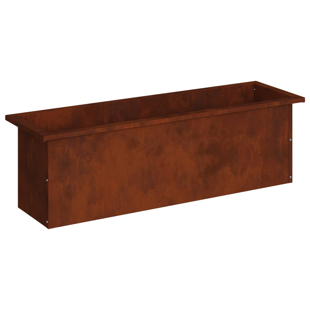 Plantekasse med LED Rusten 30 × 100 × 30 cm Cortenstål