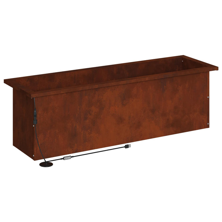 Plantekasse med LED Rusten 30 × 100 × 30 cm Cortenstål