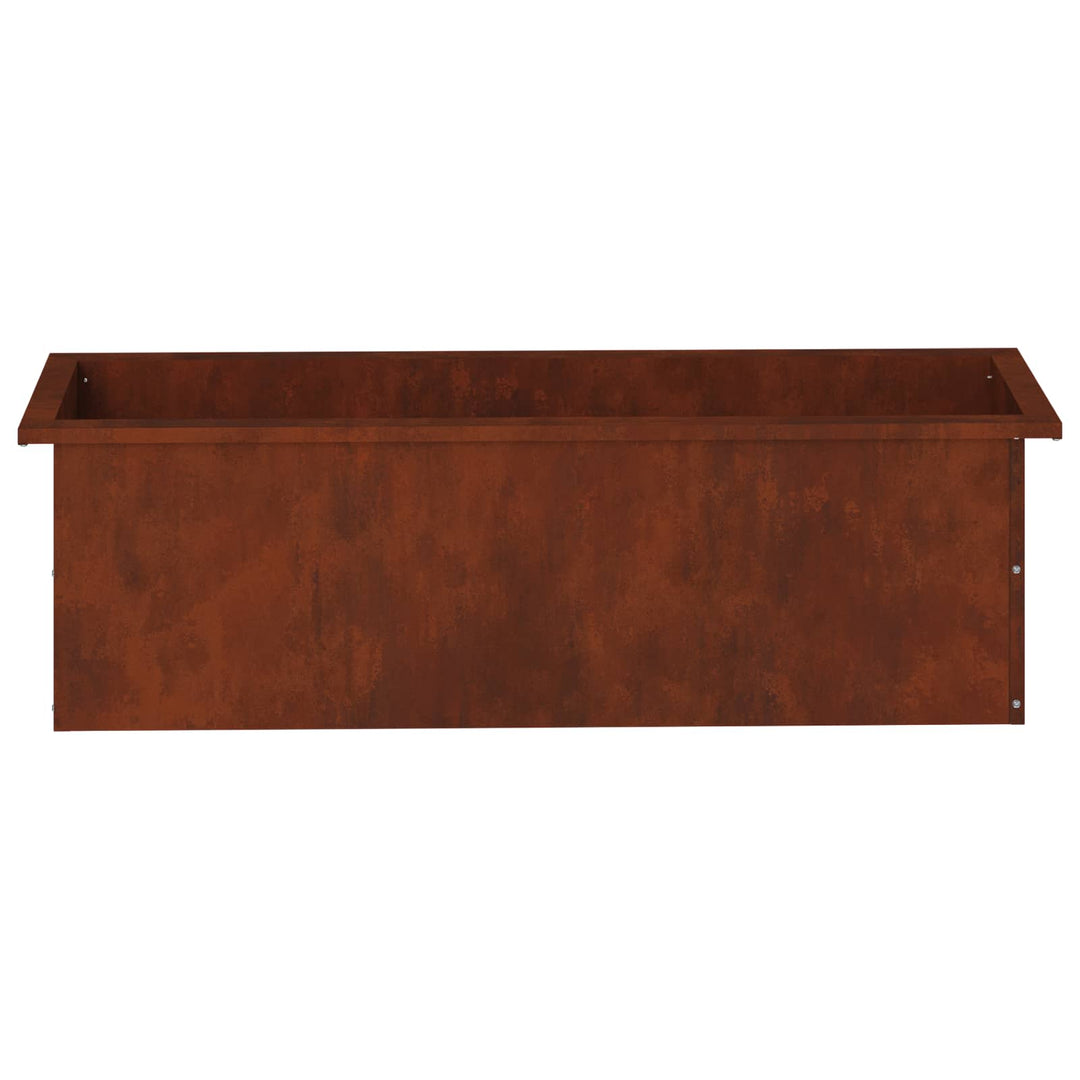 Plantekasse med LED Rusten 30 × 100 × 30 cm Cortenstål