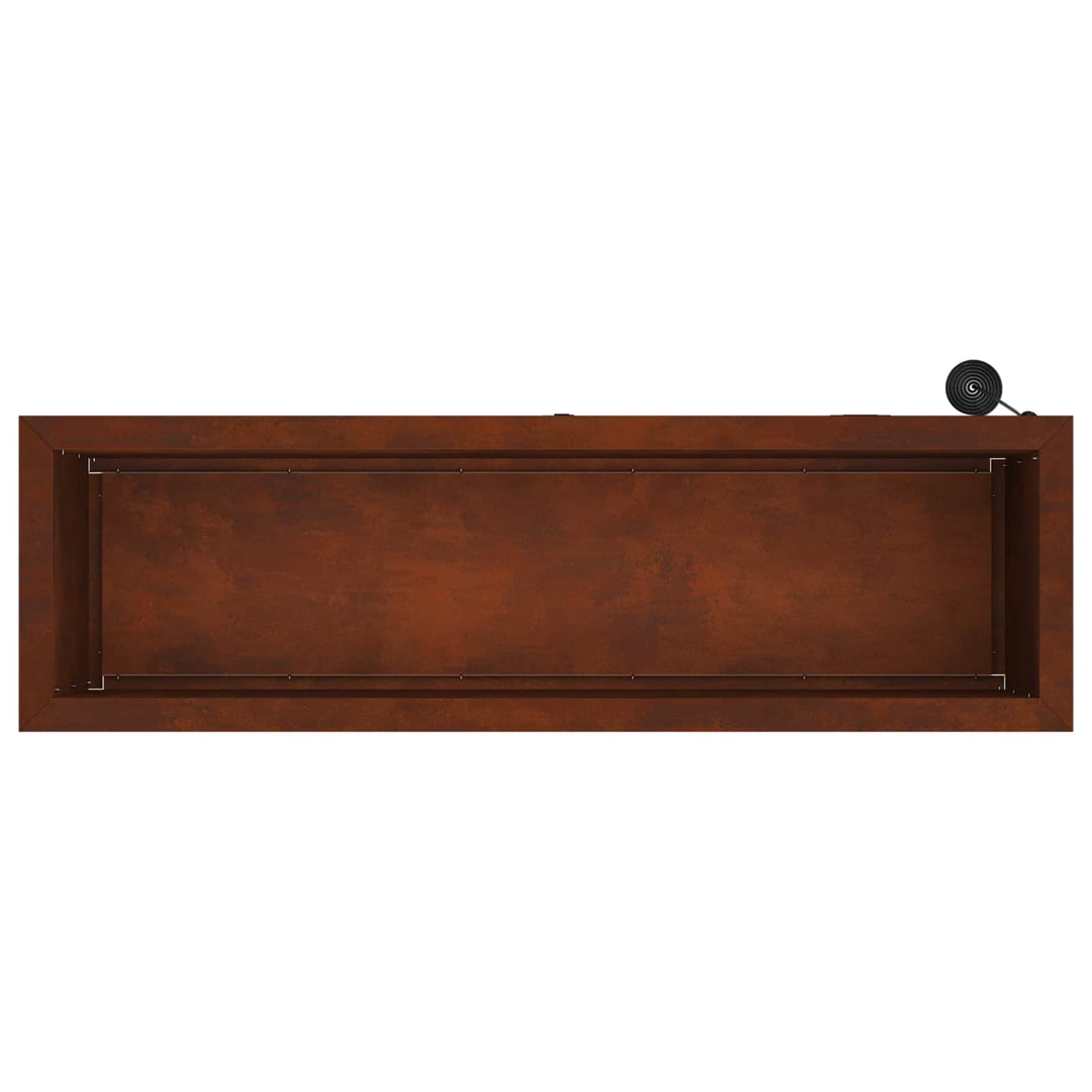 Plantekasse med LED Rusten 30 × 100 × 30 cm Cortenstål