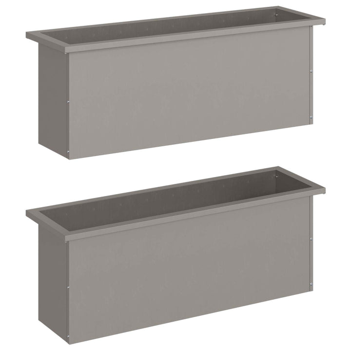 Plantekasse med LED 2 stk. Rusten 30 × 100 × 30 cm Cortenstål