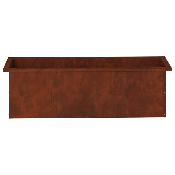 Plantekasse med LED 2 stk. Rusten 30 × 100 × 30 cm Cortenstål