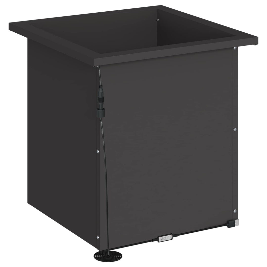 Plantekasse med LED 2 stk. Sort 40 x 40 x 40 cm Stål