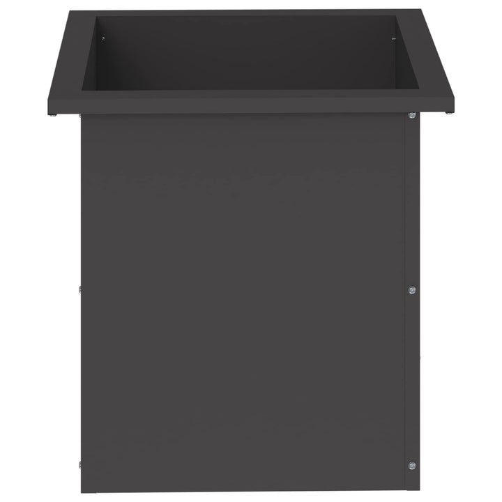Plantekasse med LED 2 stk. Sort 40 x 40 x 40 cm Stål