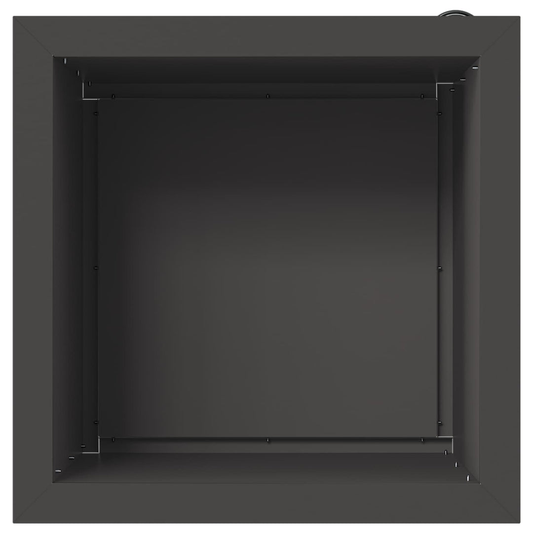 Plantekasse med LED 2 stk. Sort 40 x 40 x 40 cm Stål