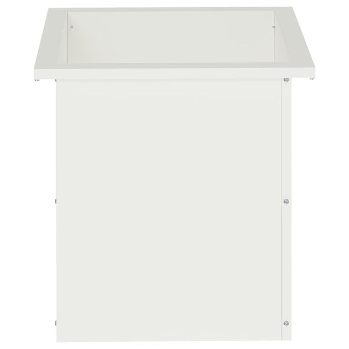 Plantekasse med LED 2 stk. Hvid 40 x 40 x 40 cm Stål