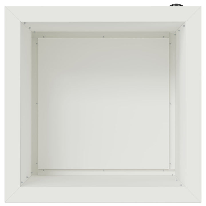 Plantekasse med LED 2 stk. Hvid 40 x 40 x 40 cm Stål