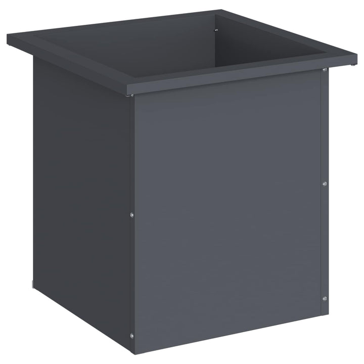 Plantekasse med LED Antracit 40 x 40 x 40 cm Stål