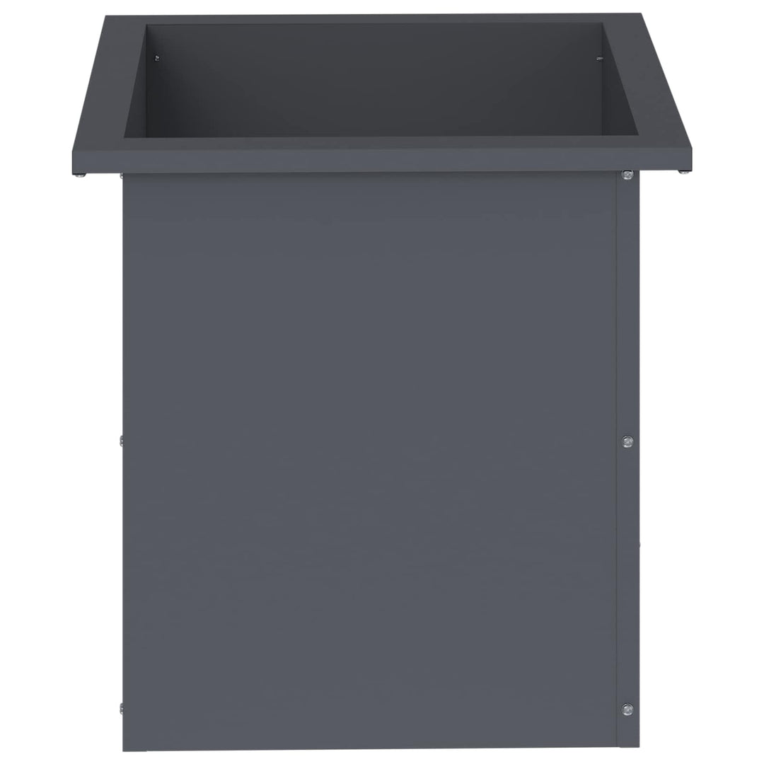 Plantekasse med LED Antracit 40 x 40 x 40 cm Stål