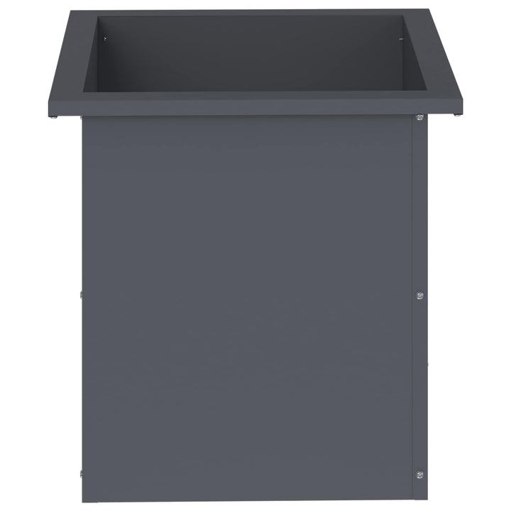 Plantekasse med LED Antracit 40 x 40 x 40 cm Stål