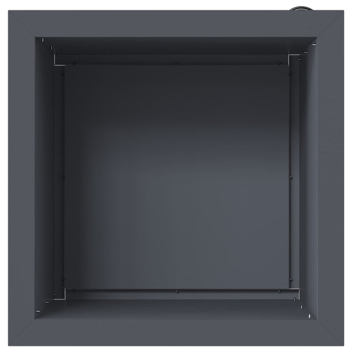 Plantekasse med LED Antracit 40 x 40 x 40 cm Stål