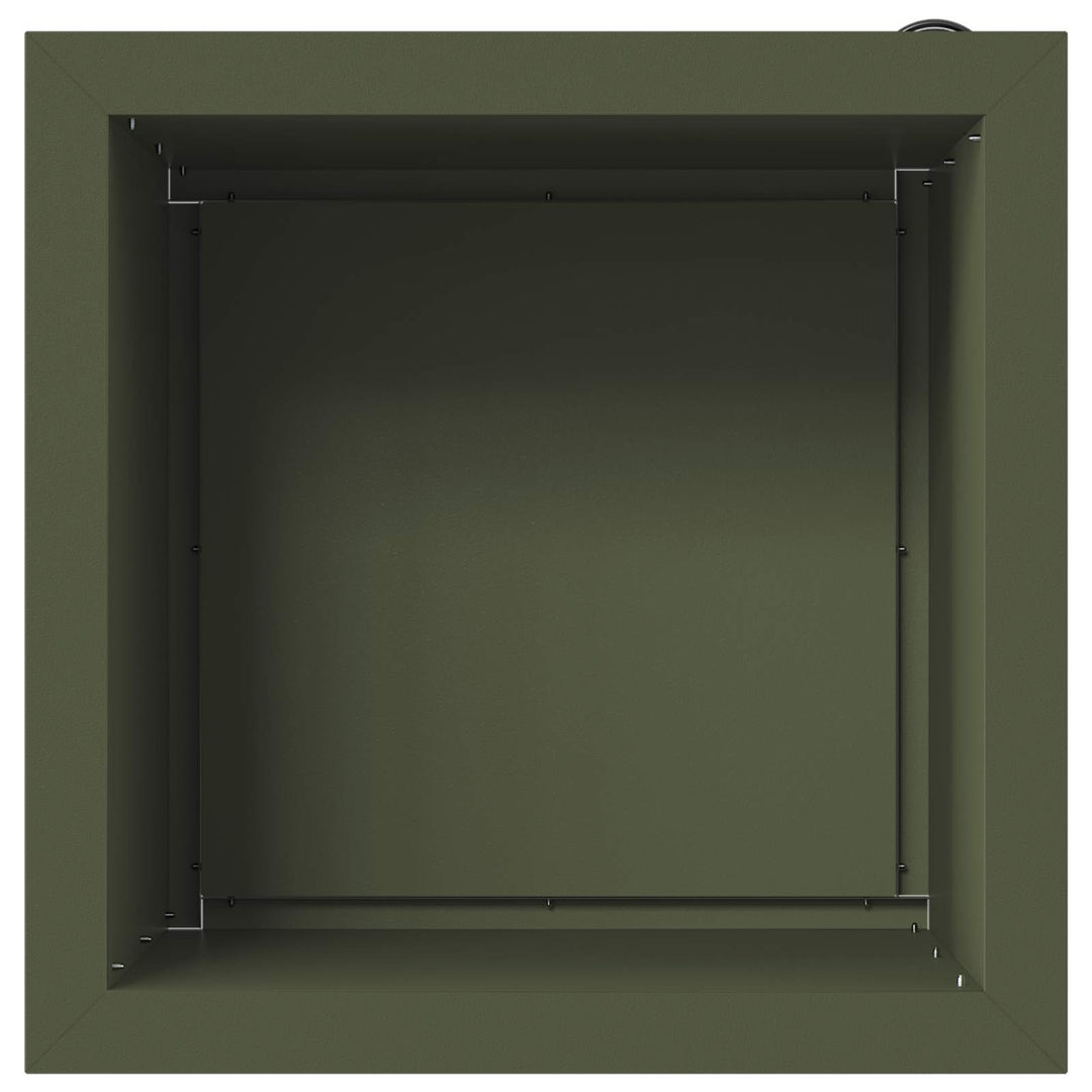 Plantekasse med LED 2 stk. Olivengrøn 40 x 40 x 40 cm Stål