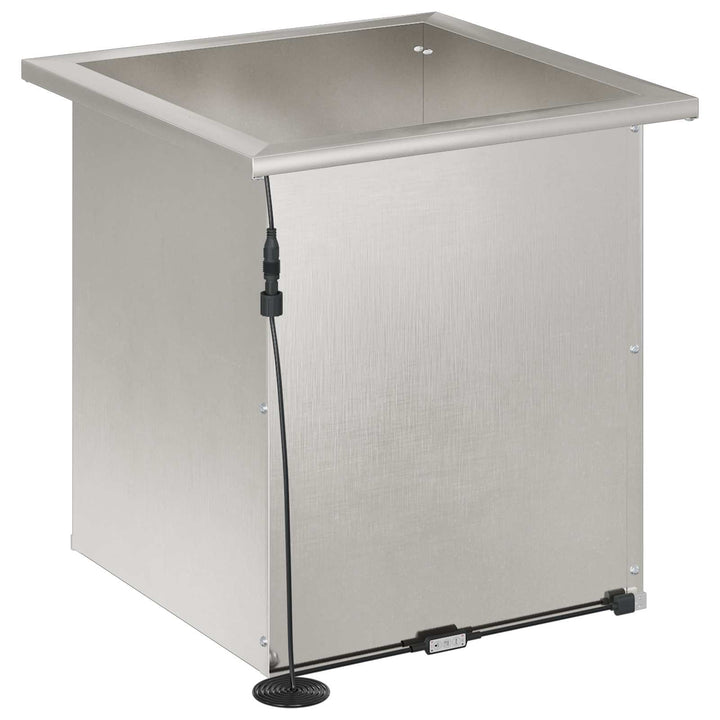 Plantekasse med LED Sølv 40 x 40 x 40 cm Rustfrit stål