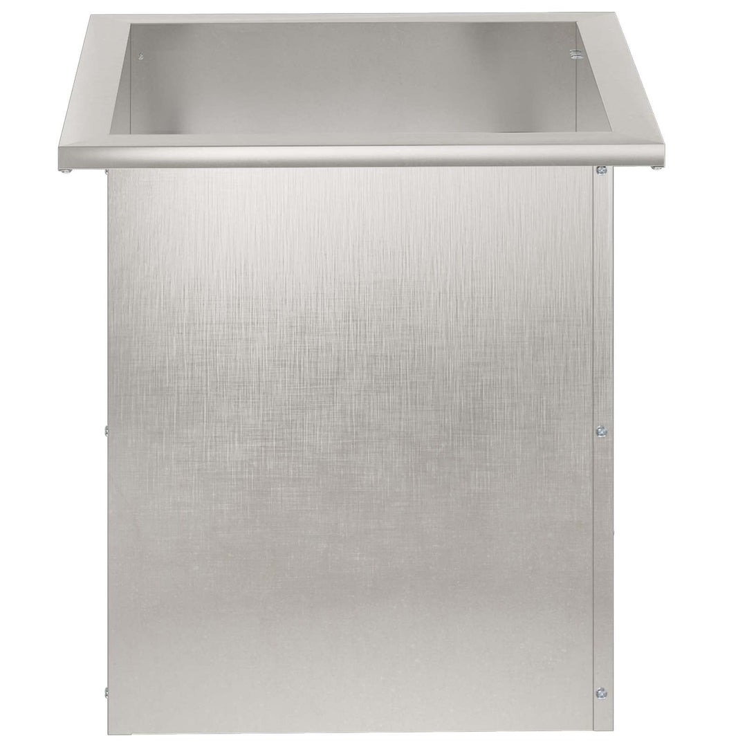 Plantekasse med LED Sølv 40 x 40 x 40 cm Rustfrit stål