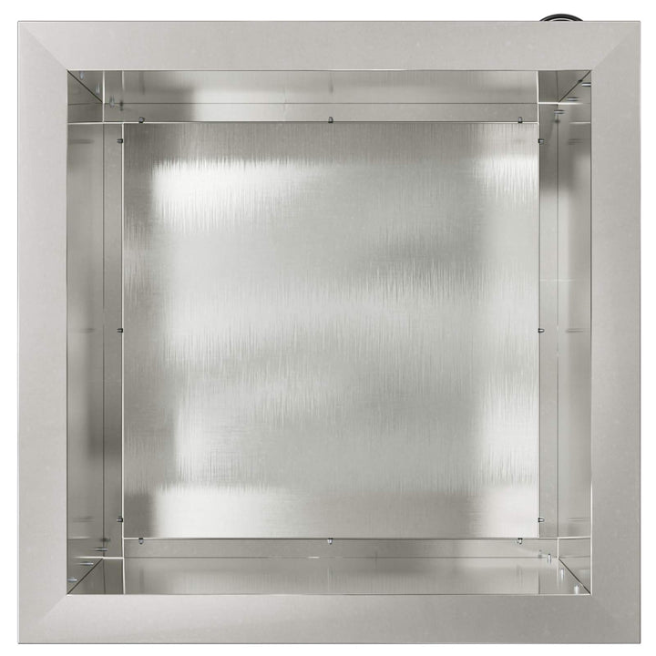 Plantekasse med LED Sølv 40 x 40 x 40 cm Rustfrit stål