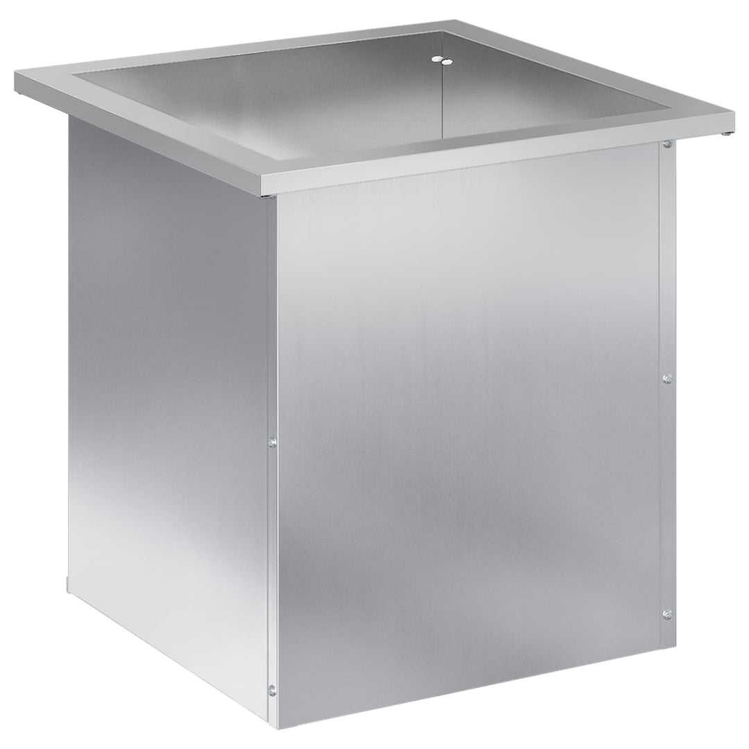 Plantekasse med LED Sølv 40 x 40 x 40 cm Galvaniseret stål