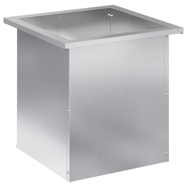 Plantekasse med LED Sølv 40 x 40 x 40 cm Galvaniseret stål