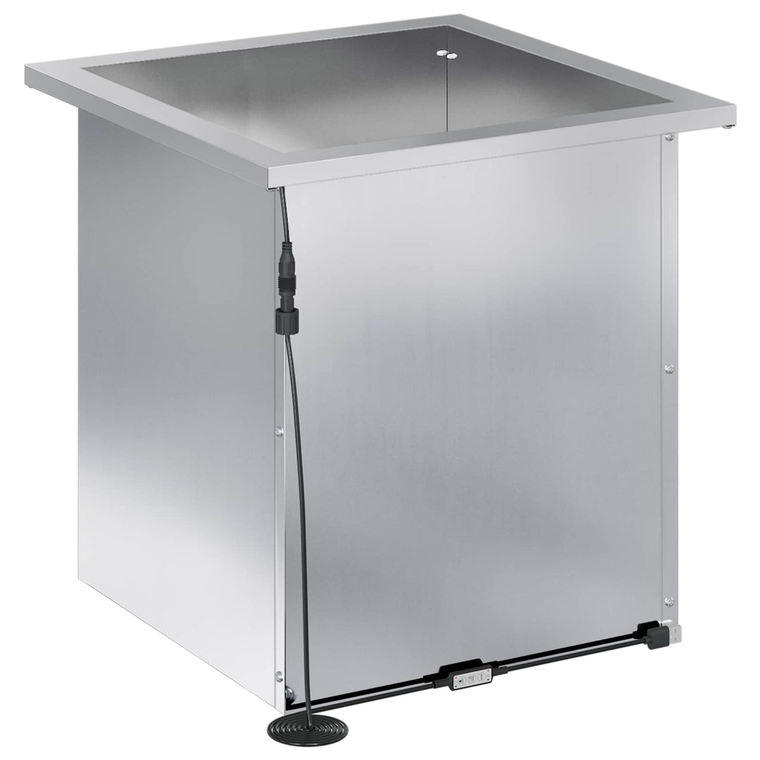 Plantekasse med LED Sølv 40 x 40 x 40 cm Galvaniseret stål