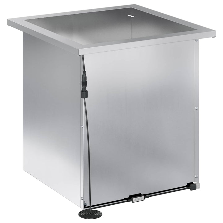 Plantekasse med LED Sølv 40 x 40 x 40 cm Galvaniseret stål