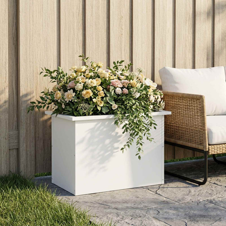 Plantekasse med LED Hvid 40 x 60 x 40 cm Stål