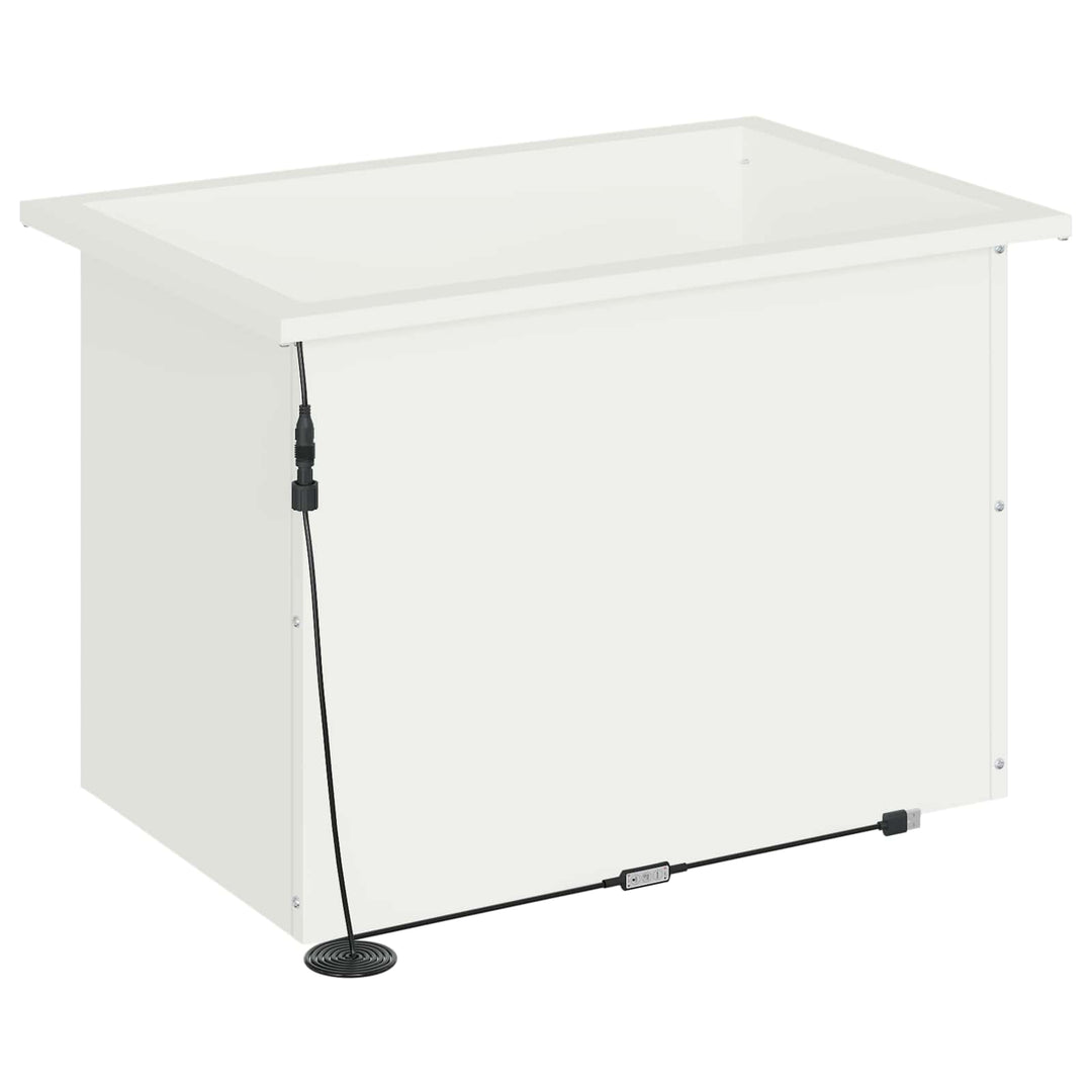 Plantekasse med LED Hvid 40 x 60 x 40 cm Stål