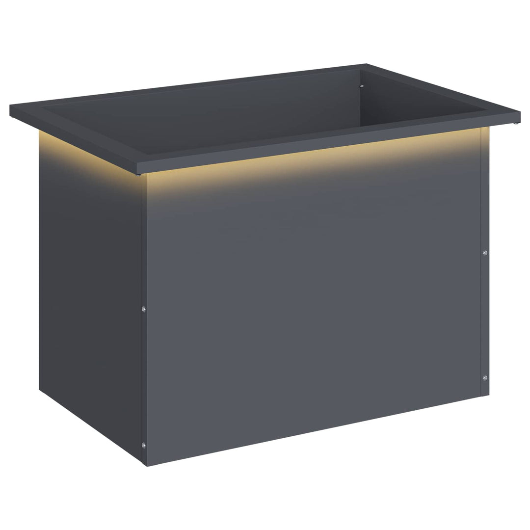 Plantekasse med LED Antracit 40 x 60 x 40 cm Stål
