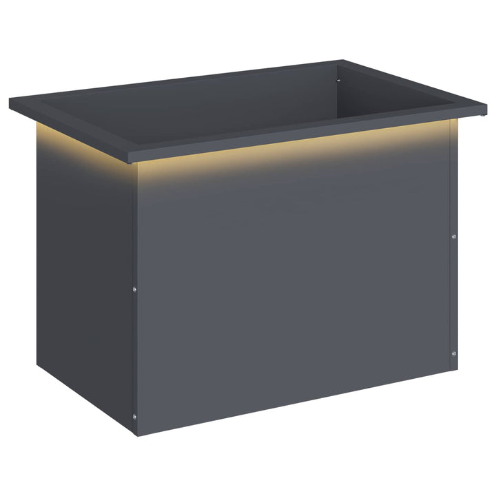 Plantekasse med LED Antracit 40 x 60 x 40 cm Stål