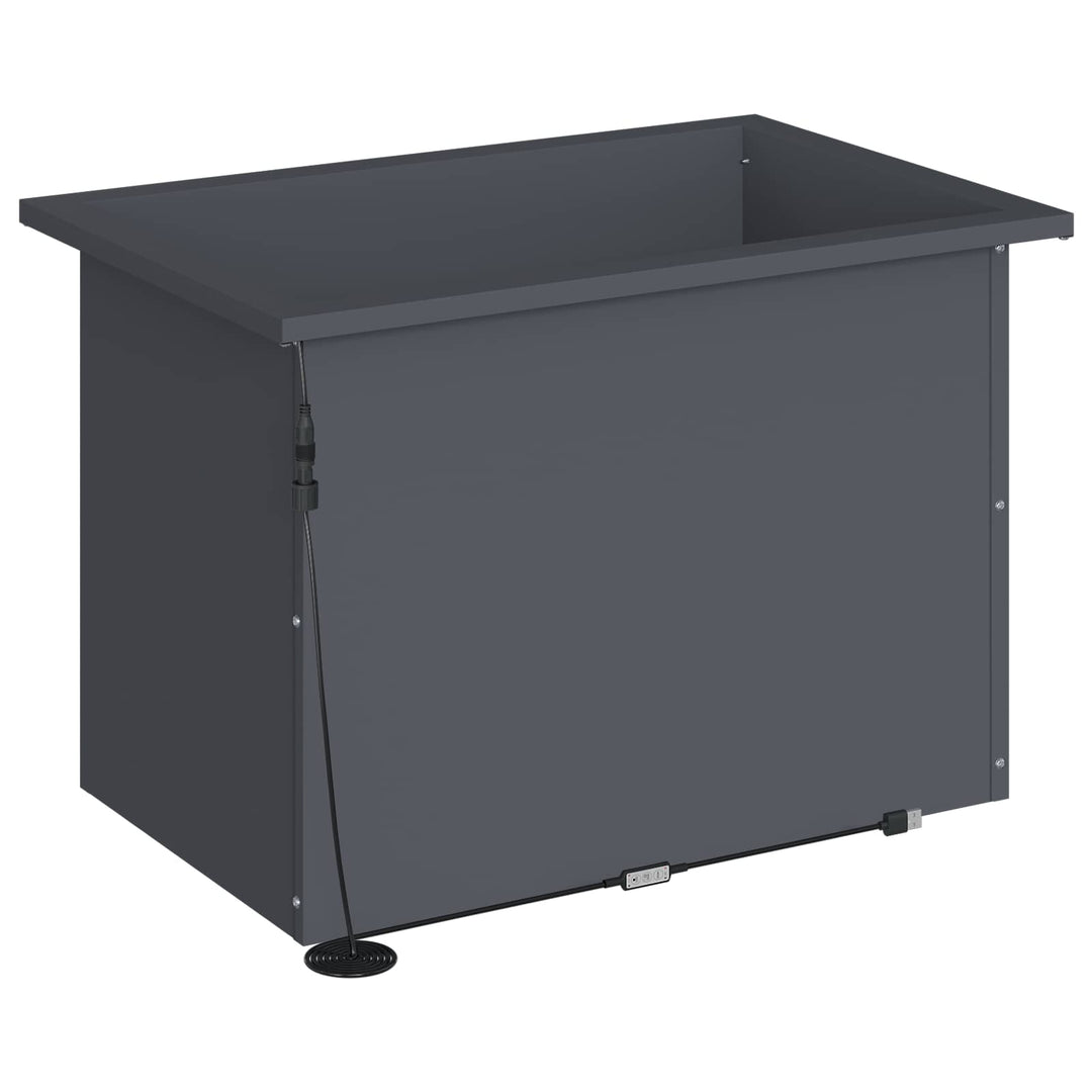 Plantekasse med LED Antracit 40 x 60 x 40 cm Stål