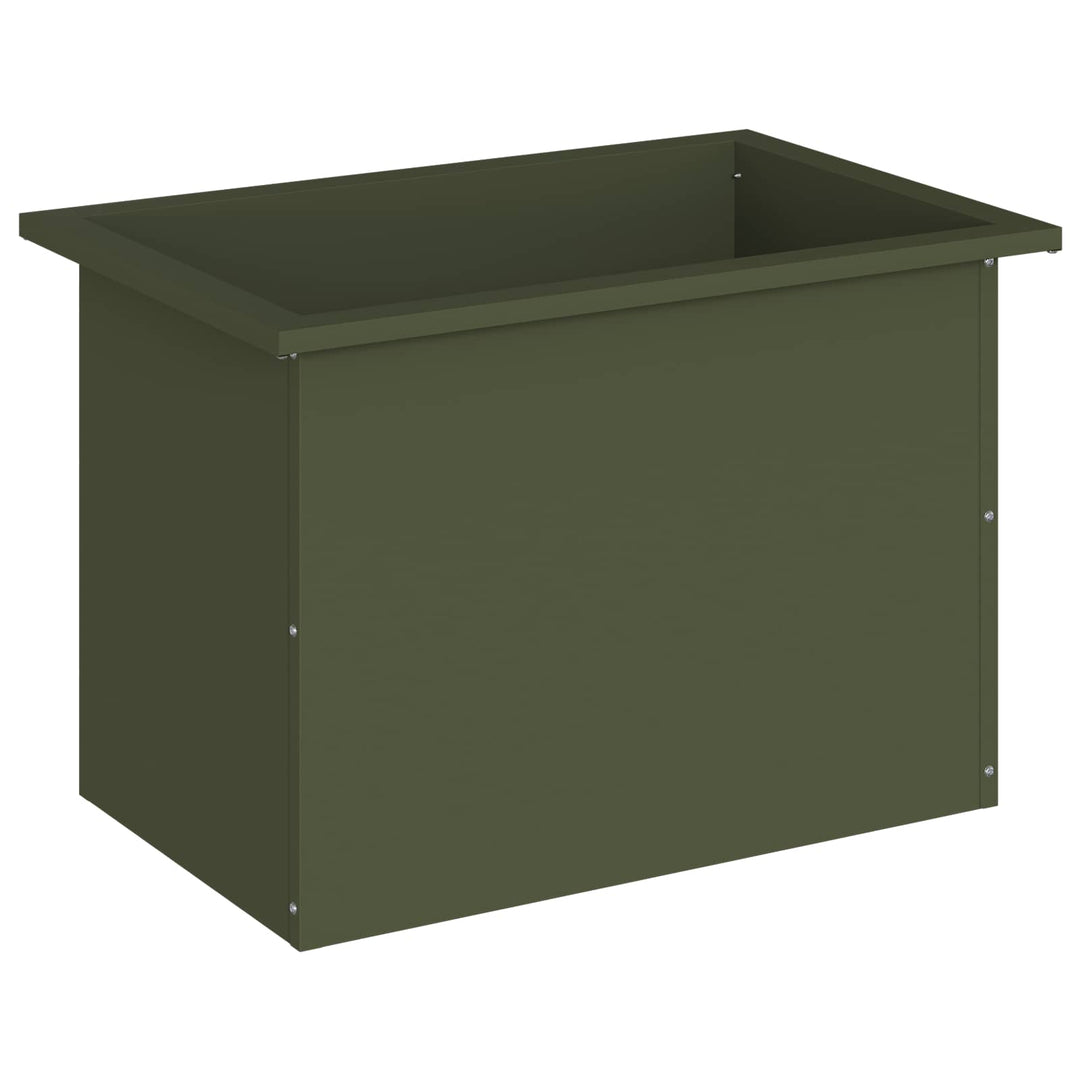 Plantekasse med LED Olivengrøn 40 x 60 x 40 cm Stål
