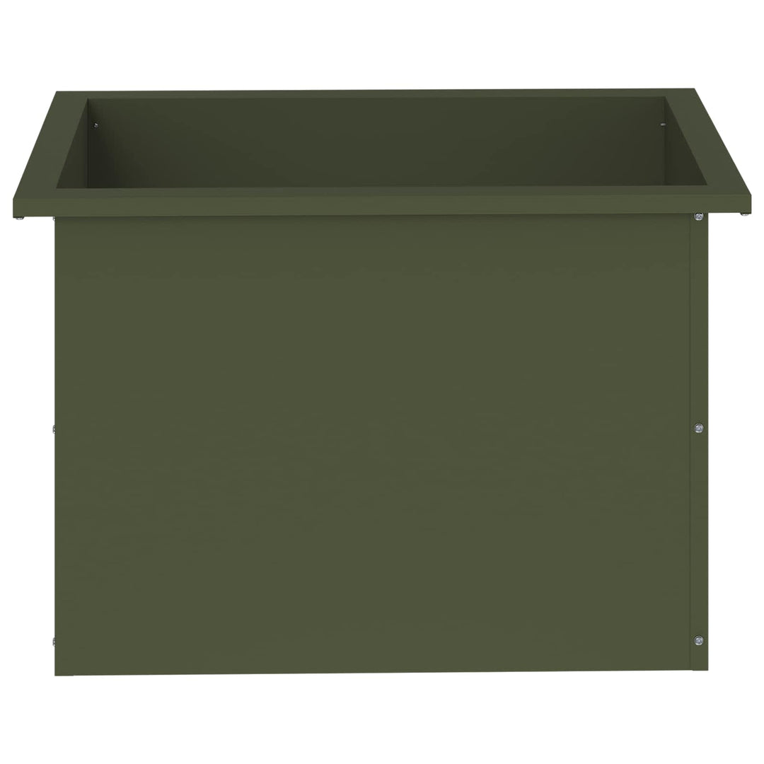 Plantekasse med LED Olivengrøn 40 x 60 x 40 cm Stål