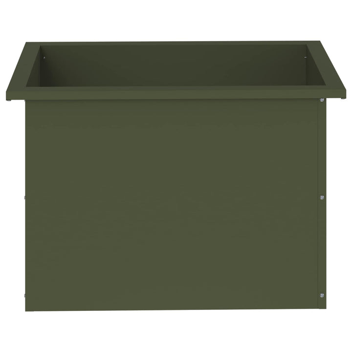 Plantekasse med LED Olivengrøn 40 x 60 x 40 cm Stål