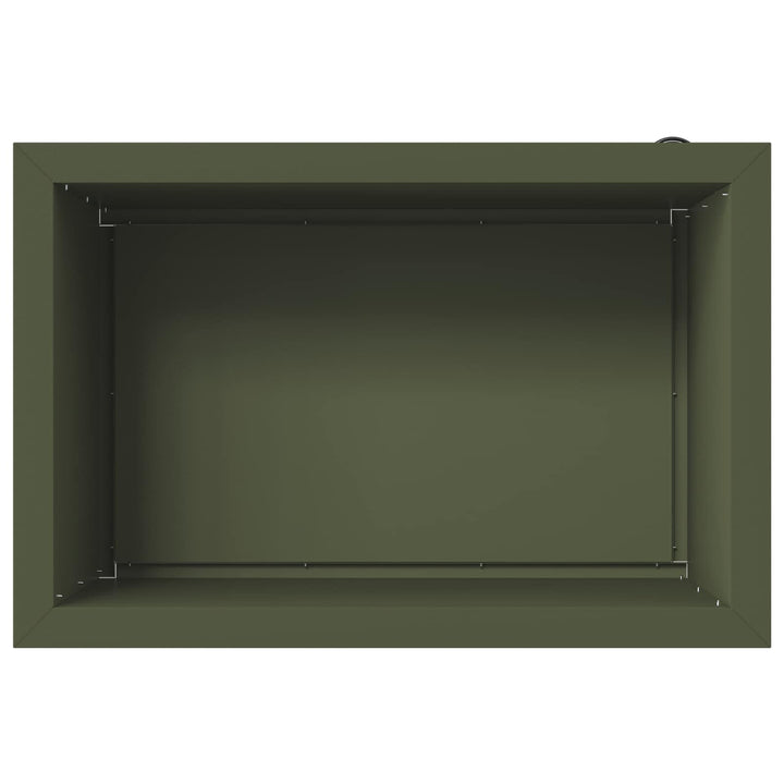 Plantekasse med LED Olivengrøn 40 x 60 x 40 cm Stål