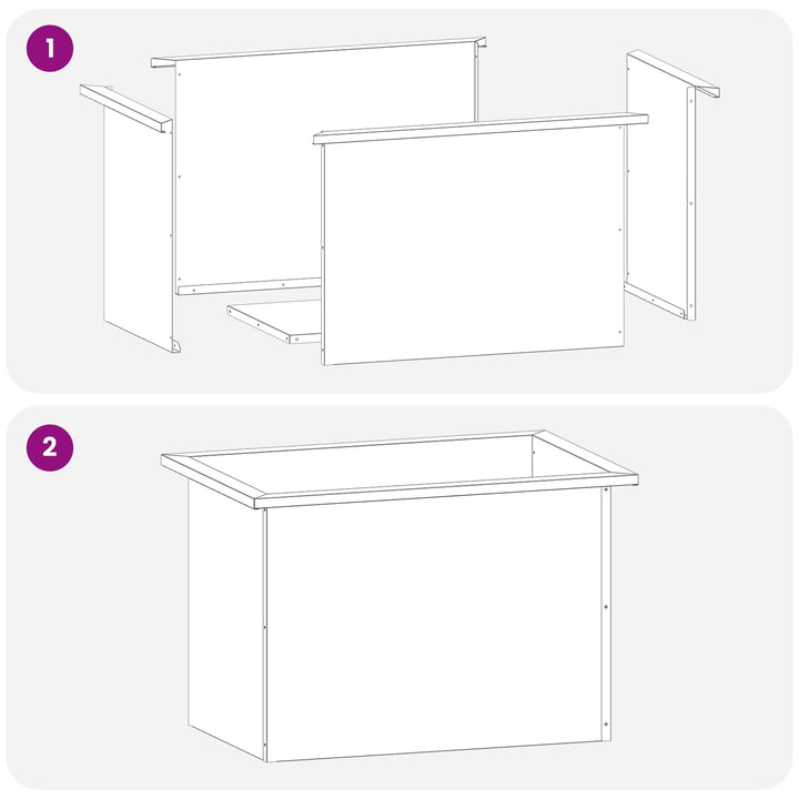 Plantekasse med LED 2 stk. Olivengrøn 40 x 60 x 40 cm Stål