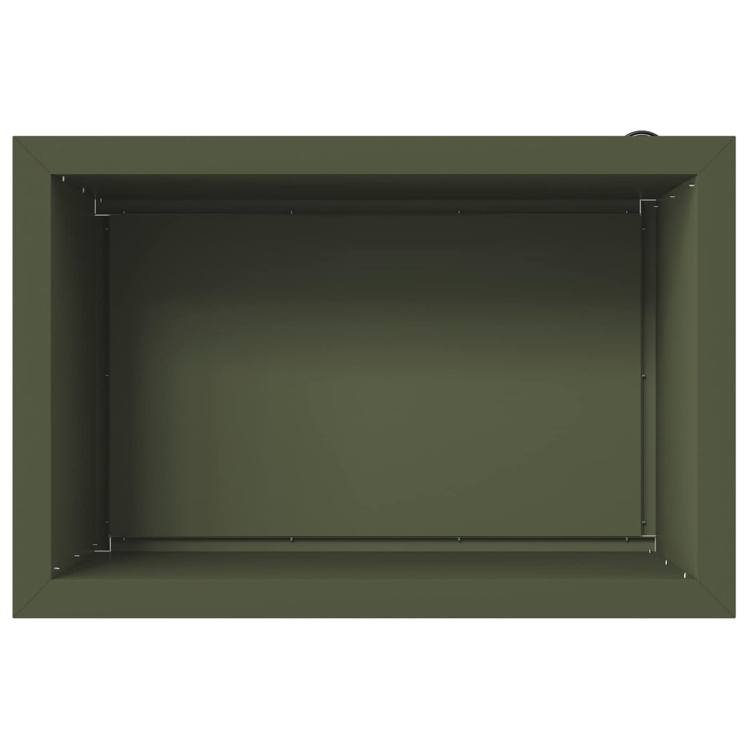 Plantekasse med LED 2 stk. Olivengrøn 40 x 60 x 40 cm Stål