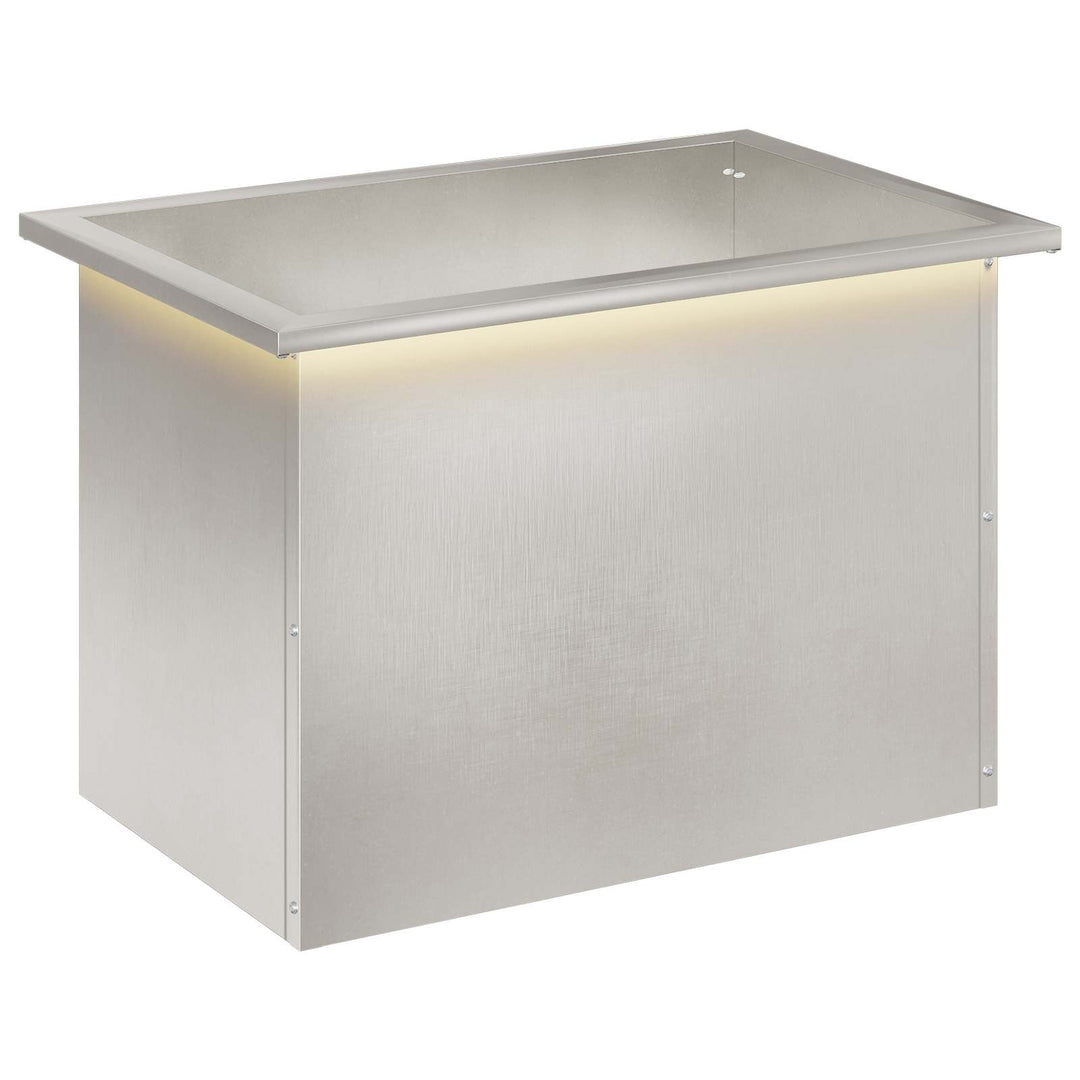 Plantekasse med LED Sølv 40 x 60 x 40 cm Rustfrit stål