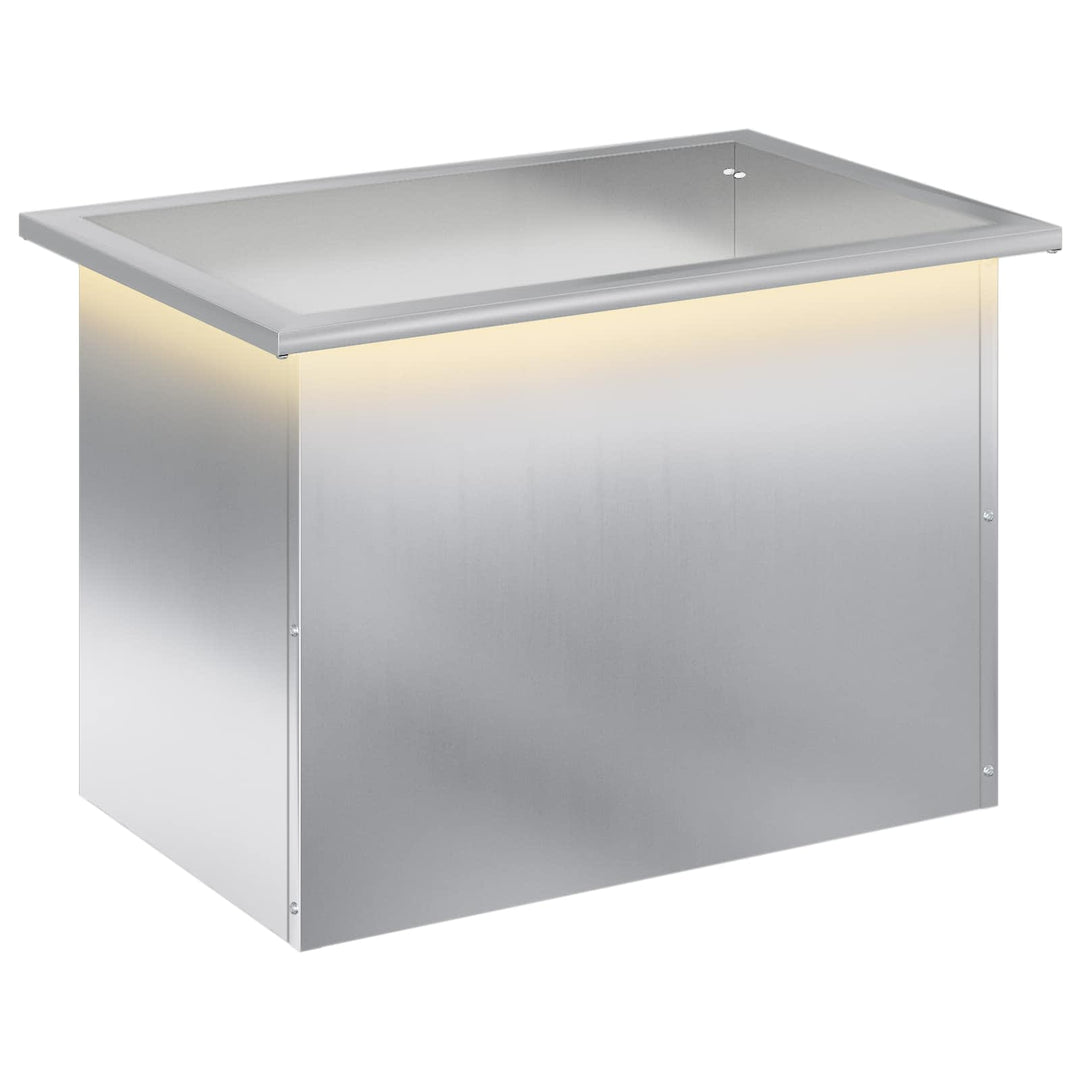 Plantekasse med LED Sølv 40 × 60 × 40 cm Galvaniseret stål