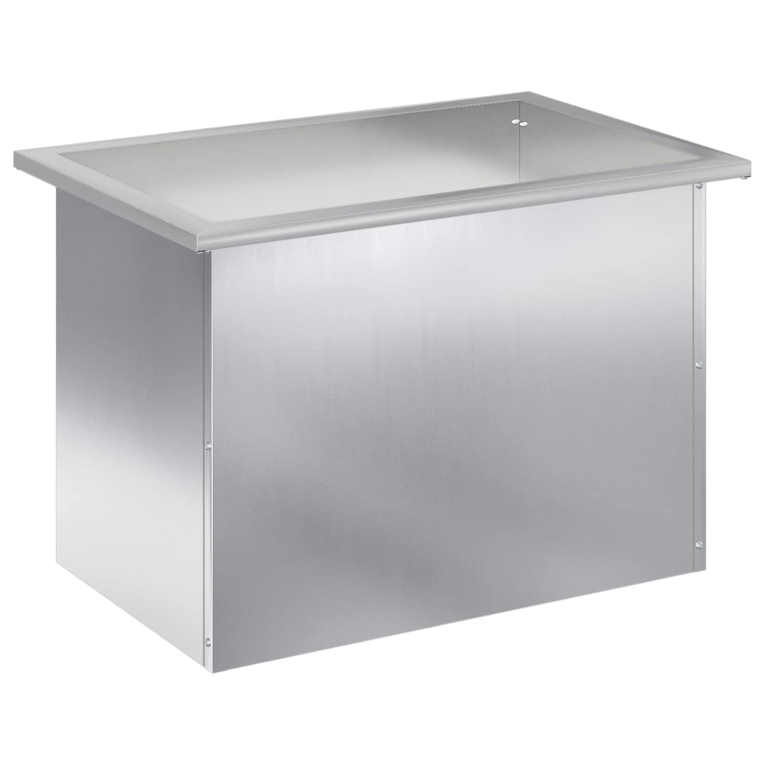 Plantekasse med LED Sølv 40 × 60 × 40 cm Galvaniseret stål