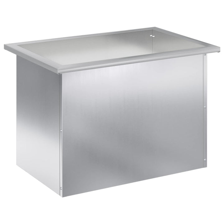 Plantekasse med LED Sølv 40 × 60 × 40 cm Galvaniseret stål