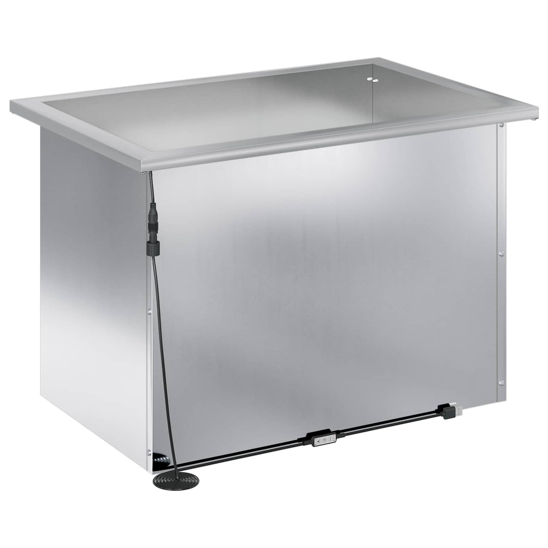 Plantekasse med LED Sølv 40 × 60 × 40 cm Galvaniseret stål