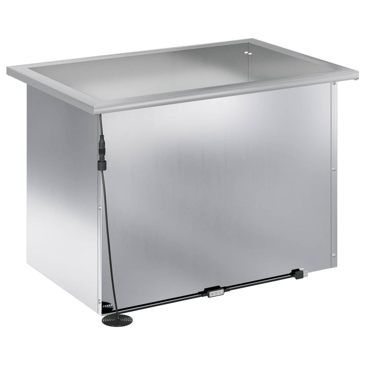 Plantekasse med LED Sølv 40 × 60 × 40 cm Galvaniseret stål